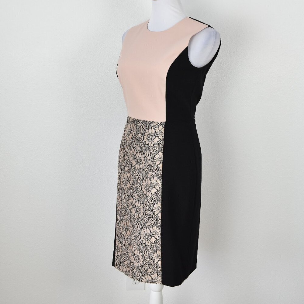 Calvin Klein Lace Color Block Sheath Dress - 6 - Picture 3 of 8